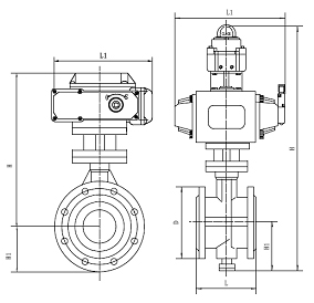 法蘭連接調(diào)節(jié)型蝶閥結構尺寸